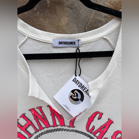 Daydreamer Women's Long Sleeve Johnny Cash Roses Thermal Tee Romantic NWT Cozy - Picture 4 of 10